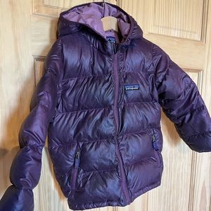 Patagonia Toddler Girls Hi Loft Down Hooded Coat Jacket Purple 4T